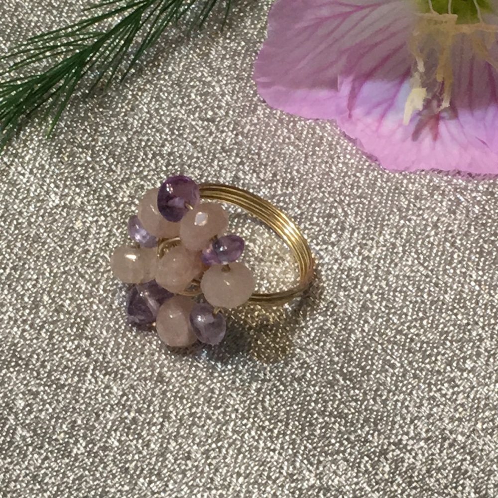 Wire Wrapped Ring Amethyst Ring.. - image 1